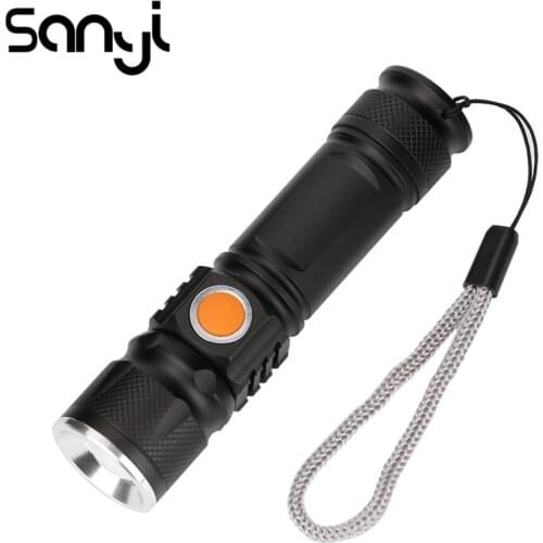 USB Charging Powerful Tactical Flashlight Torch Light Lanterna T6 LED Zoomable Lighting For Hunting Camping Zaklamp