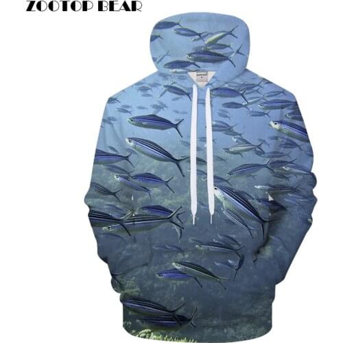 Men Women Hoodies 3D Fish Sweatshirt Printed Tracksuit Anime Hoodie Autumn Pullover Male Streatwear 2018 New DropShip ZOOTOPBEAR