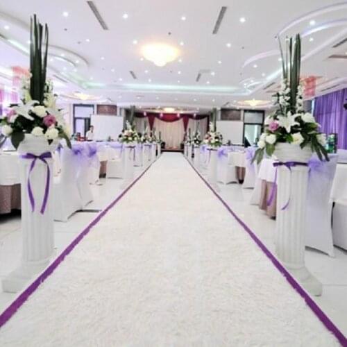 New Arrival 2m Wide X 10 m/rol White Plush Wedding Carpet Aisle Runner For Holiday Party Decorations Supplies Free Shipping