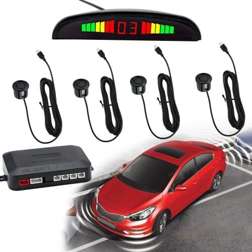 Reverse Backup Monitor Detector System Kits Car Parking Radar with 4 Sensors Car Auto Parktronic LED Parking Sensor