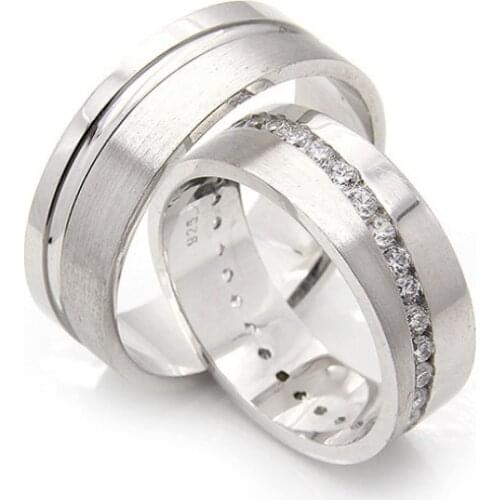 Couple Wedding Ring Sterling Silver 925 Woman And Man Luxury Jewelry Bands Fashion Engagement Anniversary Ancient Greek Model