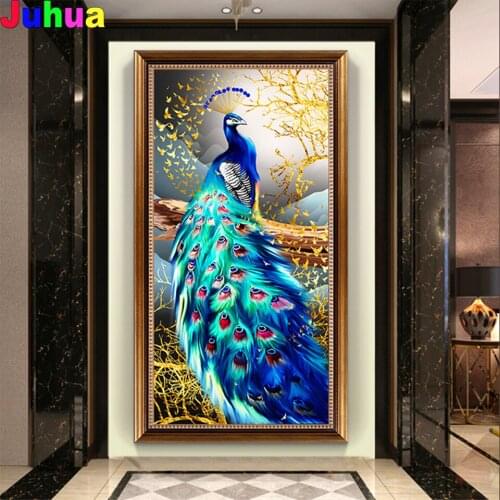 Full square/round peacock diamond painting animal diamond embroidery 5D DIY mosaic diamond pattern home decor salon Art