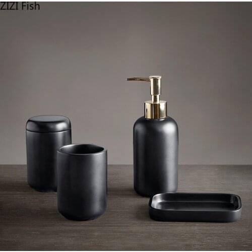 Simplicity Bathroom Supplies Soap Dispenser / Storage Tank / Cup / Soap Dish American Household Resin Bathroom Accessories