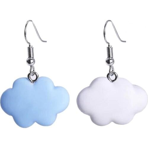 Earrings Cute Cloud Shape Dangle Earrings Ear Hook Weather Jewelry Accessory for Girls сережки для подростков серьги 2021 тренд