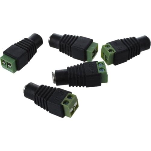 GTBL 5X DC Power Female Jack 5.5X 2.1mm Connector Cable Adapter Plug CCTV DVR Camera