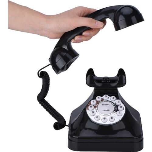 Vintage Landline Phone Retro Style Old Fashioned Telephone Desk Phone Multi-function Flash Redial Reservation Number Storage