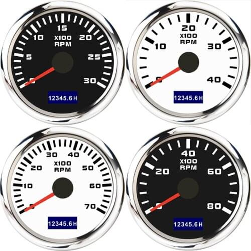 3k 4k 6k RPM 52mm Tachometer with LCD HourMeter For Car Boat Yacht Waterproof 7000 8000RPM Tacho Meter Gauge With Red Backlight