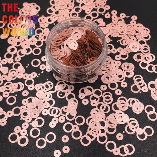 TCT-322 Hollow Ring Pearlescent Crystal Metallic Luster 6MM Nail Glitter Decoration Body Art Tumblers Crafts Festival Accessorie