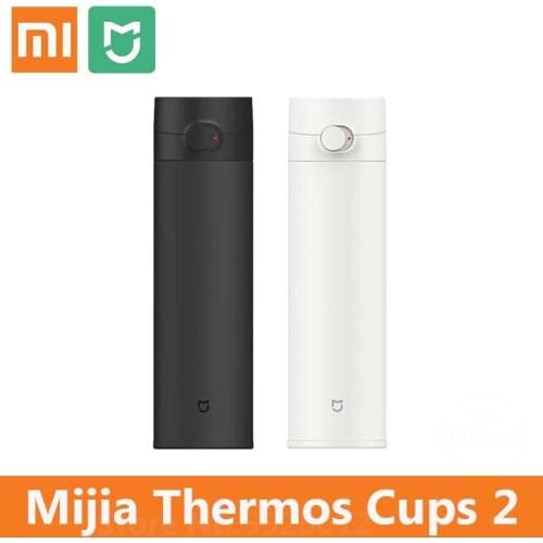 Xiaomi Mijia Thermos Cups 2 480ml Capacity Travel Portable Water Cup Stainless Steel Vacuum Cup Lock Cold Elastic Switch Bottle