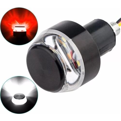 Universal 12V LED Light Handle Bar End Lights Fits for Honda Yamaha Suzuki Motorcycle Dirt Bike