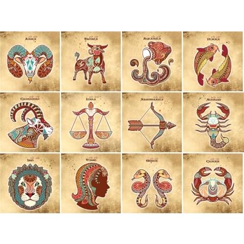 Yumeart Diamond Painting 'tarot Cards Zodiac Signs 12 Constellations' Diamond Mosaic Embroidery Cross Stitch Hobbies and Craft