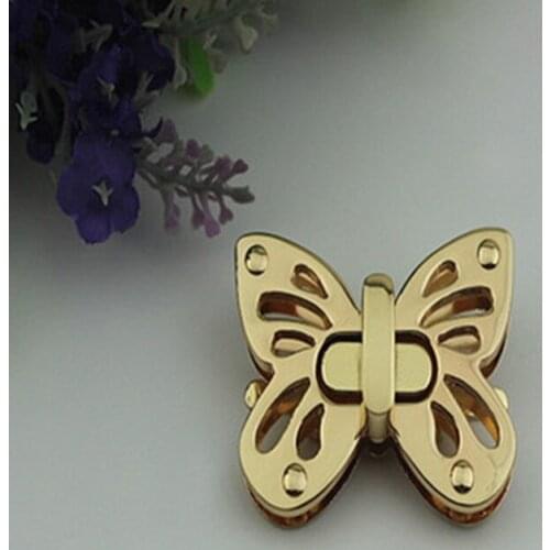 Women Butterfly Metal DIY Clasp Turn Twist Lock for Handbag Shoulder Bag Purse Q1FA