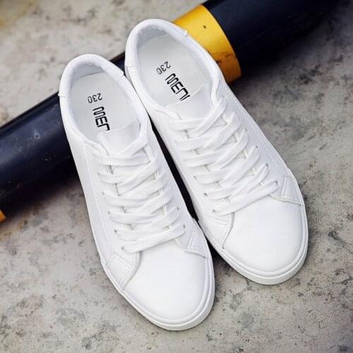 2019 new spring Women White Sneakers PU Leather Shoes Ladies Trainers Casual Flats zapatillas mujer
