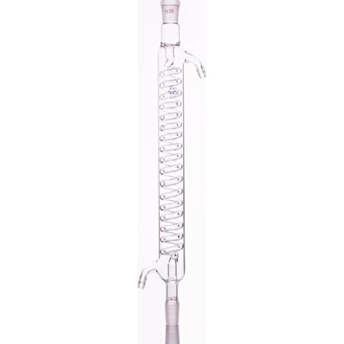Format serpentine condenser,Spiral condensation length 300mm,Condenser Graham with coiled inner tube,standard ground mouth 19/26