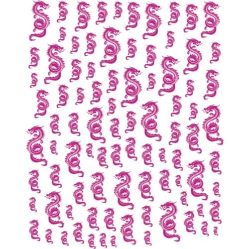 1 Sheet New Arrived 3D Nail Stickers Decals Red Black Dragons Design Adhesive Stickers Nail Art Decoration Nail Stickers