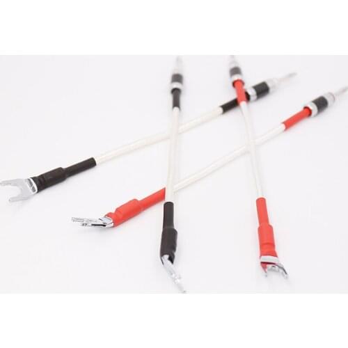15cm Hi-End Hifi Audio Odin Silver Plated Jumper Cable, Banana to Spade Plug Bridge Audio Cable