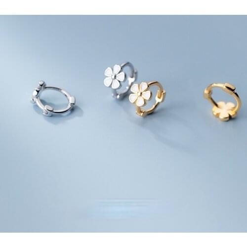 2021 New Style Design Silver Plated Sweet Romantic Flower Ear Buckle for Women Korean Girl Fashion Birthday Earring Jewelry Gift