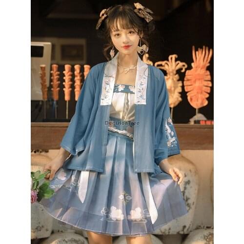 2021 oriental elegant hanfu woman stage dance clothes chinese traditional costumes performance hanfu vintage costume party wear