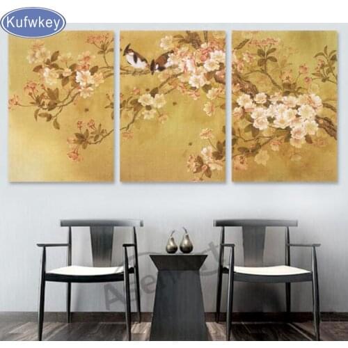 3pcs animals Wall Decor,Full Diamond Embroidery 5d diy Diamond Painting birds,Cross Stitch,Diamond Mosaic,Needlework,Crafts