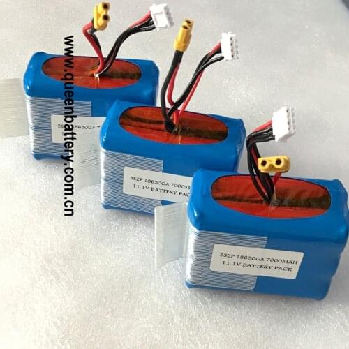RC model aircraft battery 11.1v 10.8v 3s2p 18650 GA NCR18650GA 7000mAh 7AH with 18awg XT30 with 50mm JST balancer wires