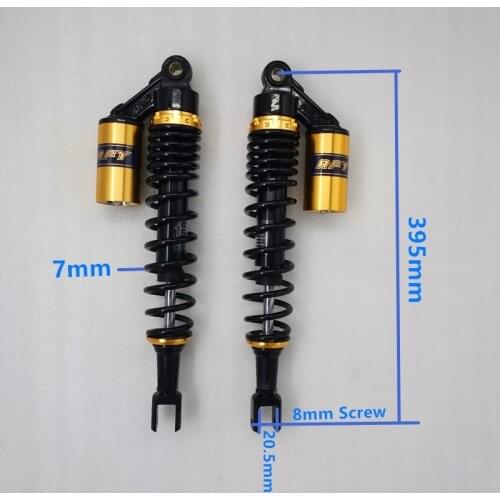 7mm spring 390mm 395mm motorcycle NITROGEN SHOCK ABSORBERS fork for Honda NSS 250 ADV 150 Yamaha suzuki kawasaki ATV BLACK