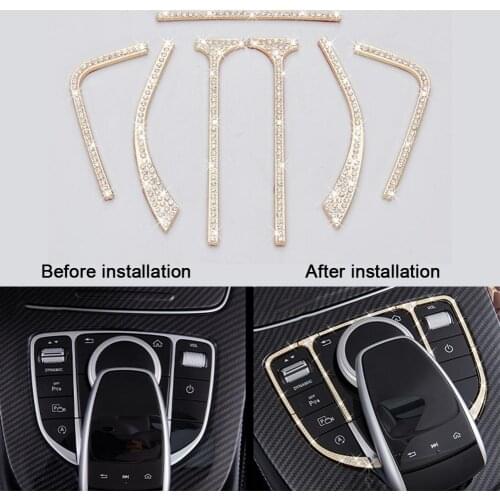 Car Styling Stickers Multimedia Center Console Cover Decal Protection For Mercedes-Benz Modified Interior Decor Car Sticker