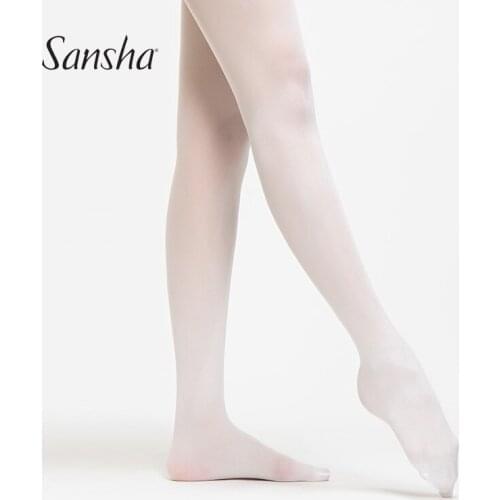 Sansha Girls Ballet Dance Footed Tight Pink White Black Dancing Tight Pantyhose T56