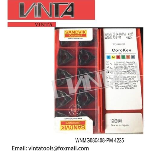 Free shipping high quality WNMG080404-PM / WNMG080408-PM 4225 /4235 / 4325 cnc carbide turning inserts