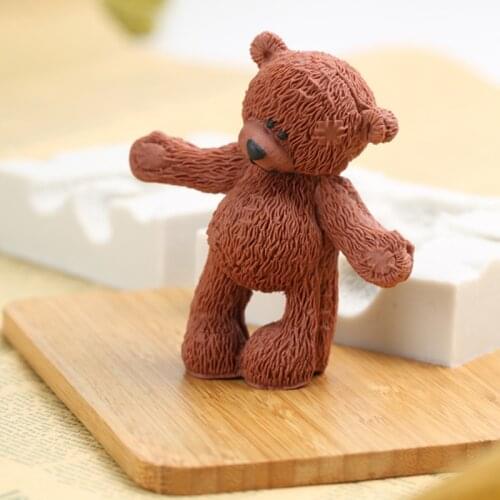 Large Bear Mould Birthday Silicone Mold Fondant Cake Decorating Tool Gumpaste Sugarcraft Chocolate Forms Bakeware