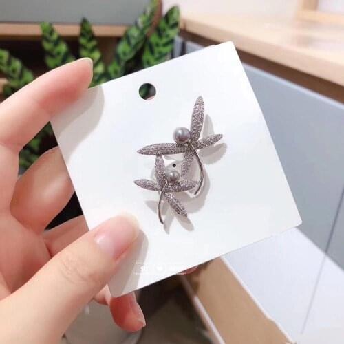 Free Shipping Crystal Double Dragonfly Brooches for Women Insect Brooch Pin Fashion Dress Coat Accessories Cute Jewelry