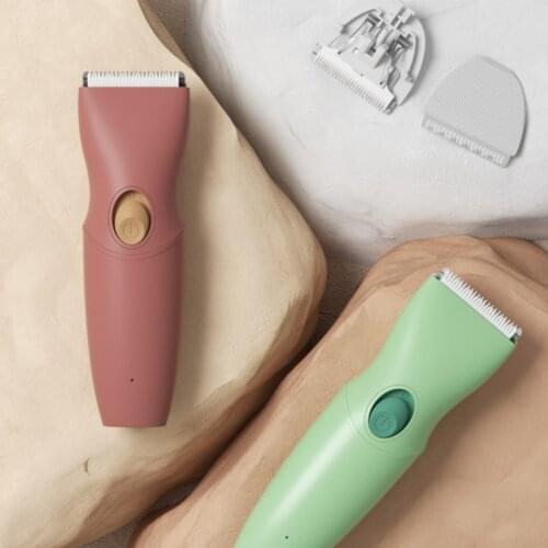 Baby Hair Clipper ultra-quiet shaving equip rechargeable cutting new-born childrens barbering tool green