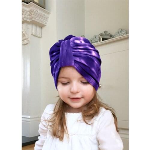 3 Colors Baby Girl Tie Dye Childrens Hat Knotted Bohemian Indian Hat Baby Caps for 1-3Years