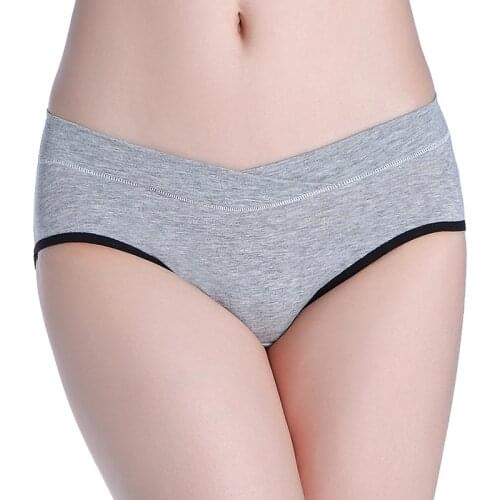 Elastic cotton Women 's low-waist Classic briefs Soft Abdomen care Underwear intimates pregnant panties maternity underpants