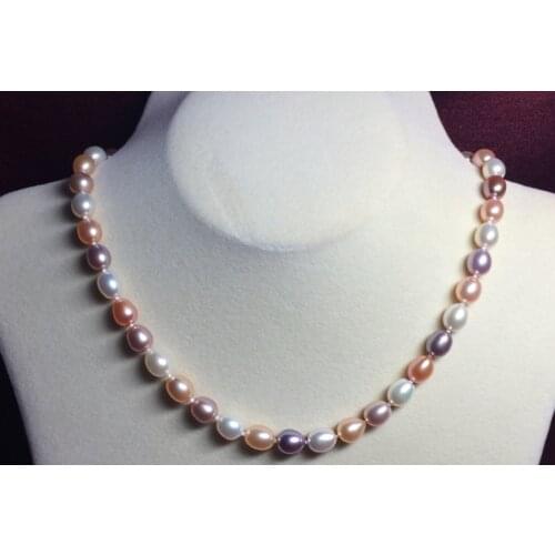 ELEGANT 9-10MM SOUTH SEA MULTICOLOR PEARL NECKLACE 18INCH 925S