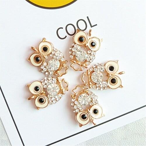 30PCS Diamond K gold exquisite owl DIY accessories accessories bracelet pendant accessories
