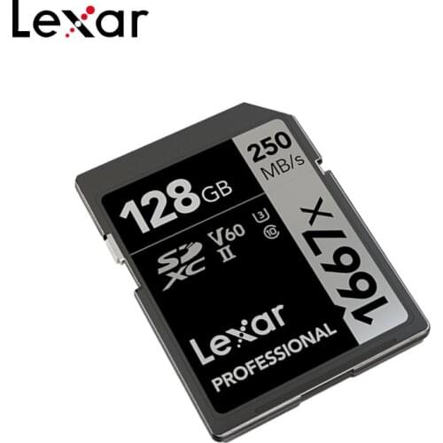 Lexar 1667x Memory Card 128GB 64GB High Speed 250MB/S U3 UHS-II V60 Class 10 Flash SD Card 633X 32GB For Full-HD 4K Camera