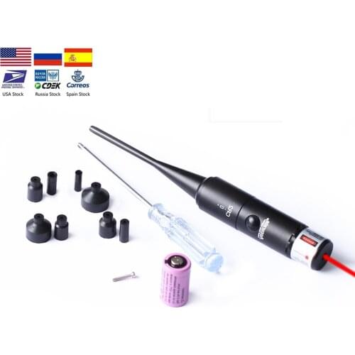 Red Laser BoreSighter Bore Sight Kit for .177 to .50 Caliber Scope Red Dot Kit Set Tools with Rotary switch Bore Sight Set