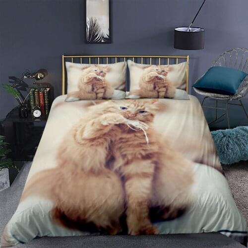 3D Animal Bedding Set Cat Dog Duvet Cover Set Queen Bed Cover Set Comforter Bed Linen King Size Home Textiles For Childrens