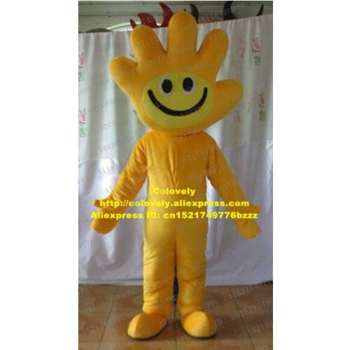 Naughty Orange Hand Palm Manus Mascot Costume Organ Fancy Dress Round Black Small Eyes Thin Long Legs Orange Skin No.6143 FS