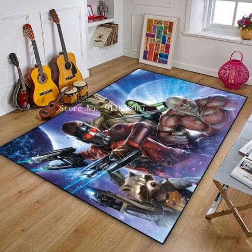 Disney Marvel superhero movie Guardians of the Galaxy Short plush Boy Bedroom Carpet Kids Living room Crawling mat Anti-slip Rug
