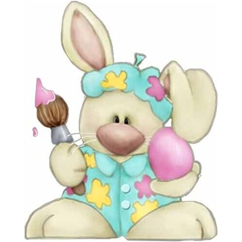 Bunny Painting For Easter Metal Cutting Dies Scrapbooking Photo Album Bunny Layering Die Paper Cards Making
