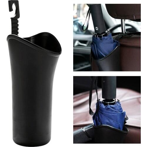 Multi-Function Auto Car Umbrella Holder Bucket Storage Box Bucket Garbage Can Hanging Organizer Black