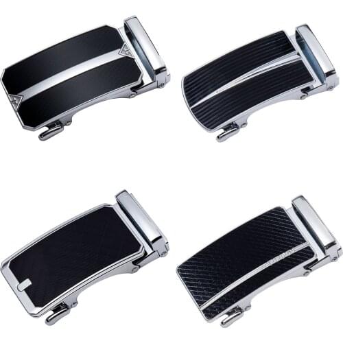 Fashion Metal Belt Buckle Silver Black Alloy Automatic Buckle For 3.5cm Ratchet Belt Men Business Plaque Belt Buckles DiBanGu