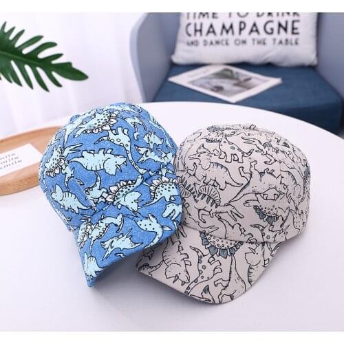 Cartoon Dinosaur Kids Toddler Baby Baseball Caps Print Children Cap Spring Autumn Sun Hats For Boys Girls Casual Unisex Bonnet
