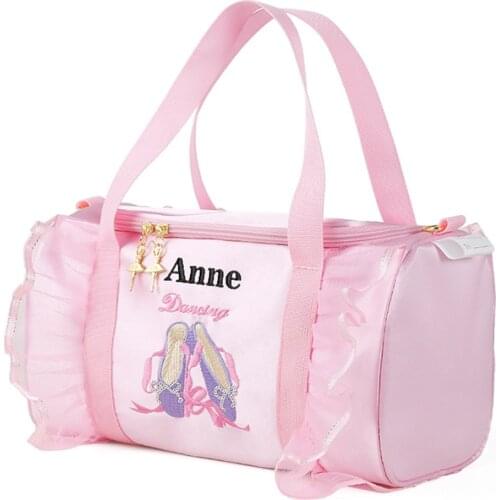 Embroidery Personalized Kids Dance Bag for Girls Ballerina Pink Duffel for Ballet Class Crossbody，Ballet Handbag