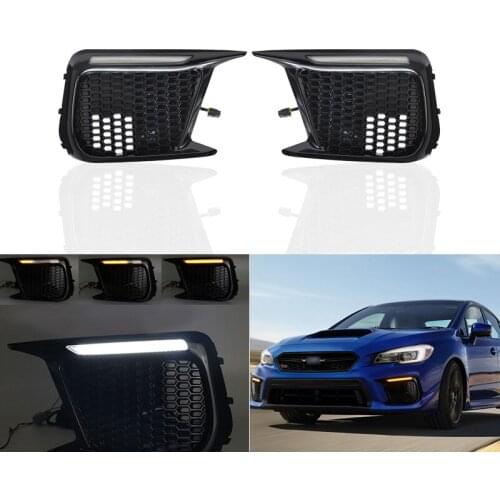 Fits For Subaru WRX 2018 2019 Sequential Dynamic Amber Turn Signal Lights Front Bumper Led Daytime Running Light DRL Auto Lamp