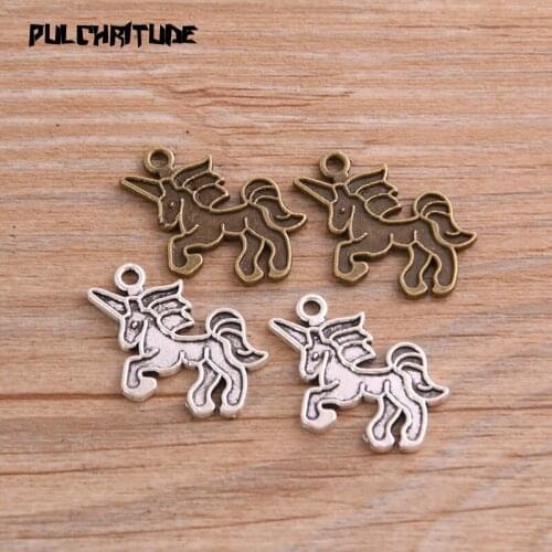 12pcs 17*24mm Two Color Metal Zinc Alloy Animal Lovely Horse Charms Fit Jewelry Medical Plant Pendant Makings