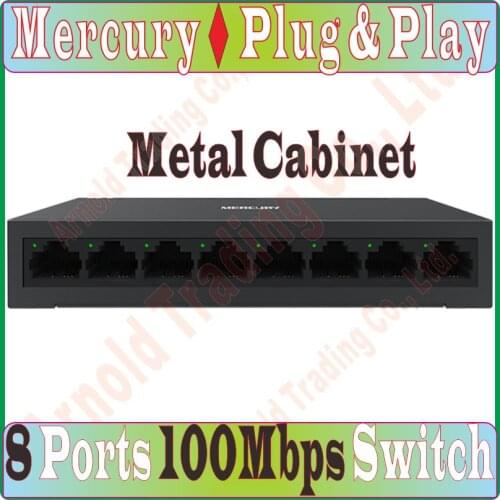 S108D 8 Ports 10/100Mbps Fast Ethernet Network Switch Hub LAN, Half / Full Duplex Exchange, Auto MDI/MDIX, Plug and Play