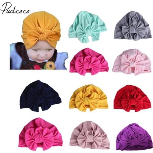 2019 Brand New Unisex Baby Cap Beanie Boy Girl Toddler Infant Children Milk Fiber Soft Cute Hat Big Bowknot Solid Beanies 0-12M