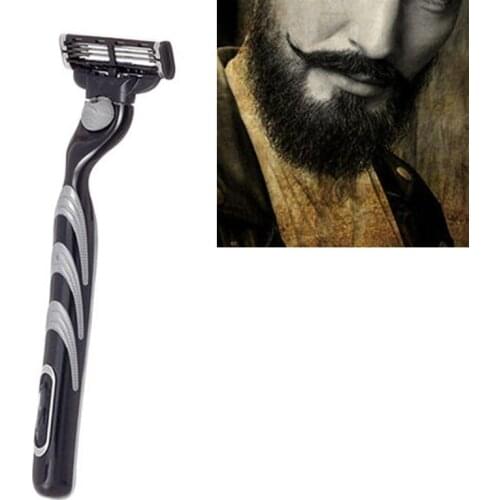 Universal Men Manual Shaving Razor Long Handle Hair Removal Beard Shaver Trimmer Replacement for 3-Layer Blade